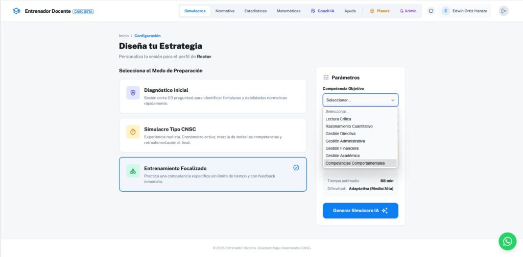 Concurso Docente 2026 - Simulador de preguntas CNSC